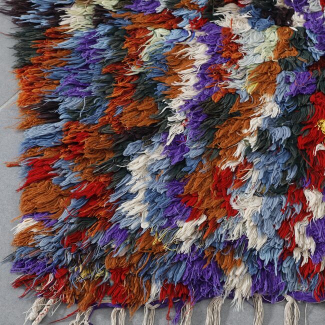 Colorful Moroccan Boucherouite Shag Rug