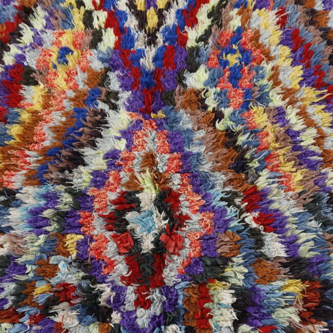 Colorful Moroccan Boucherouite Shag Rug