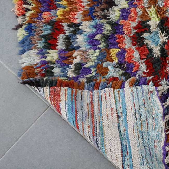 Colorful Moroccan Boucherouite Shag Rug