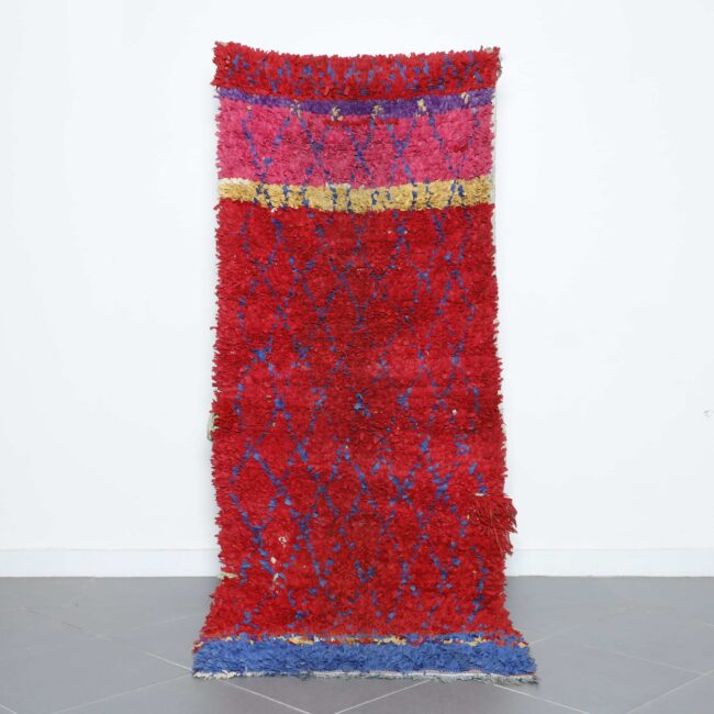 Colorful Moroccan Boucherouite Shag Rug