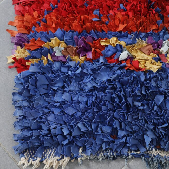 Colorful Moroccan Boucherouite Shag Rug