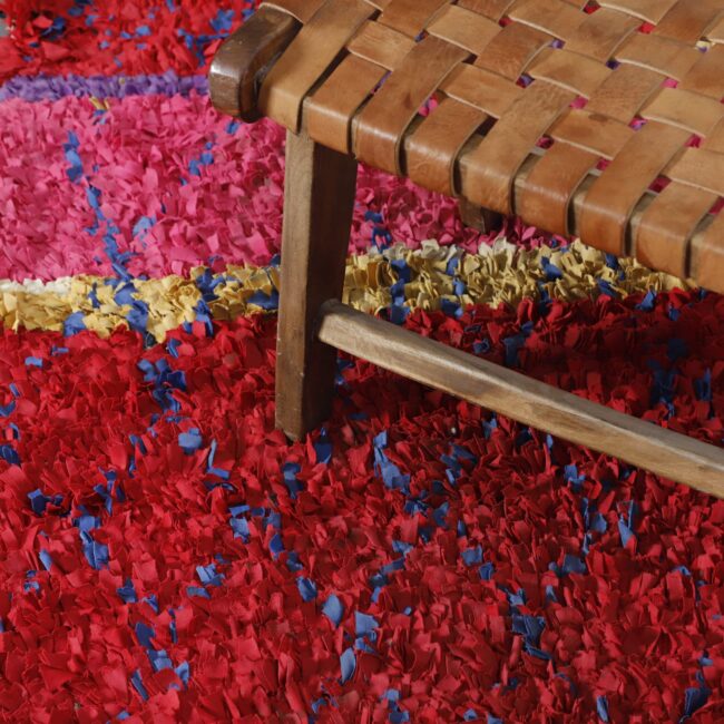 Colorful Moroccan Boucherouite Shag Rug