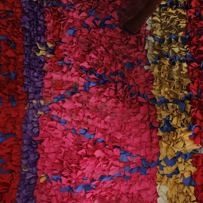 Colorful Moroccan Boucherouite Shag Rug