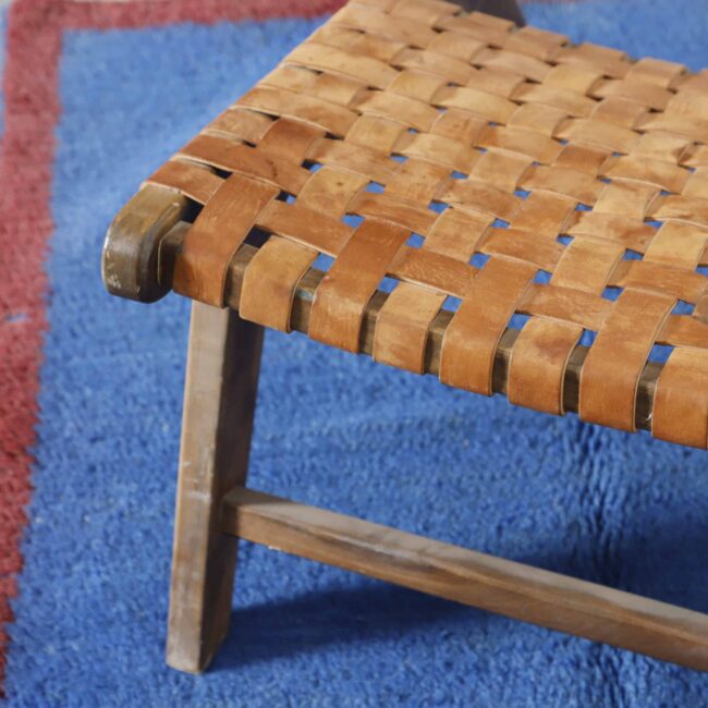 Blue Moroccan Kilim rug with Red Border