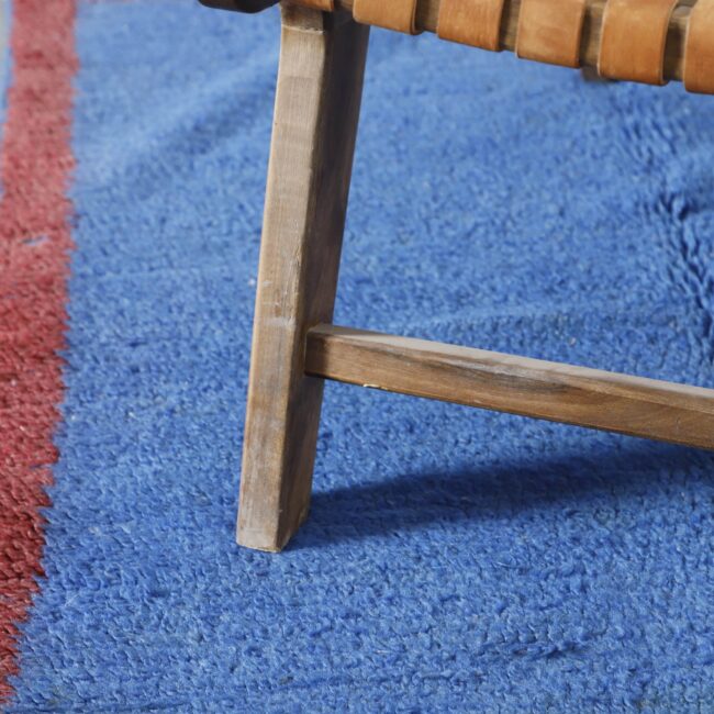 Blue Moroccan Kilim rug with Red Border