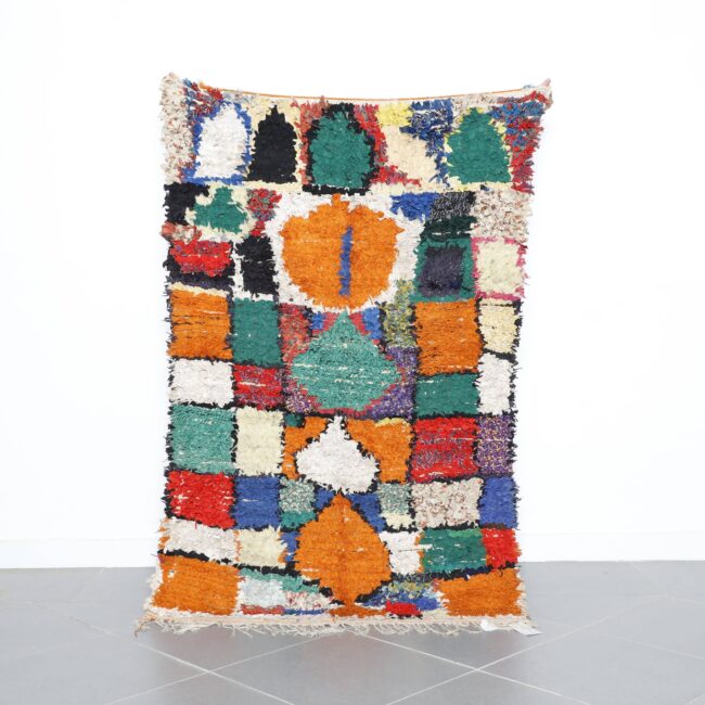 Colorful Moroccan Boucherouite Rug