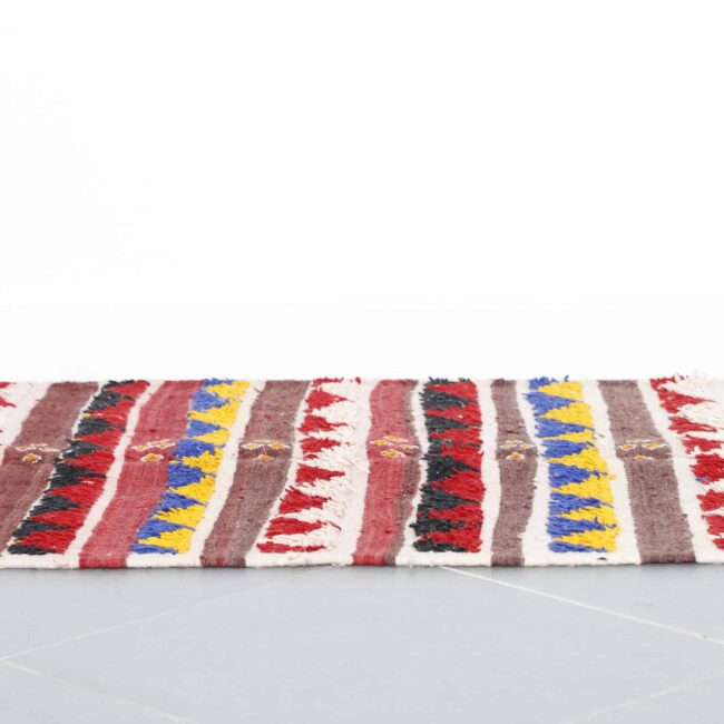 Handmade Colorful Striped Moroccan Kilim rug