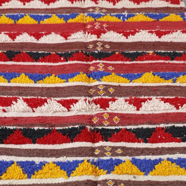Handmade Colorful Striped Moroccan Kilim rug