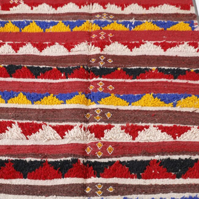 Handmade Colorful Striped Moroccan Kilim rug