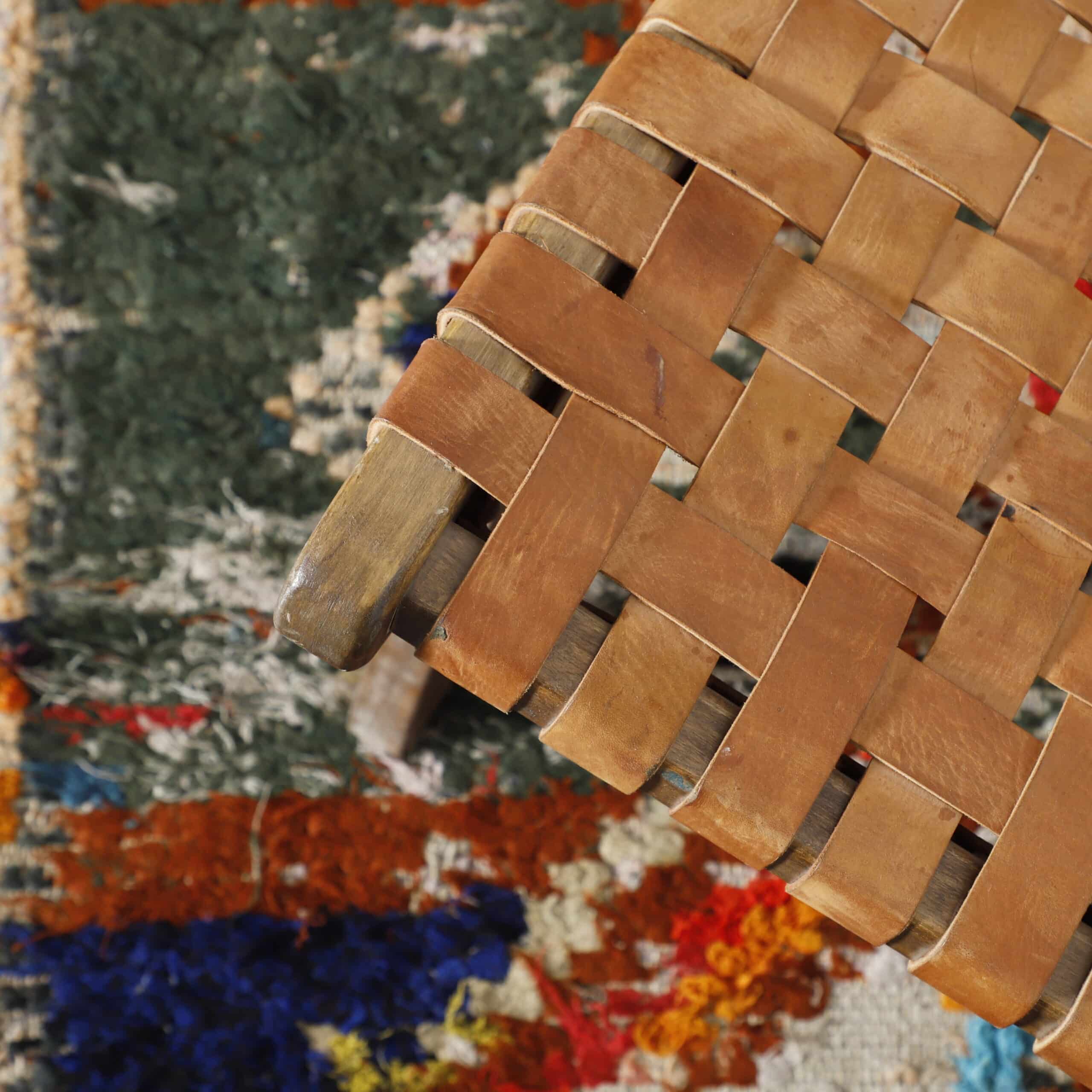 Colorful Moroccan Azilal Rug with Geometric Tree Design - Image 2