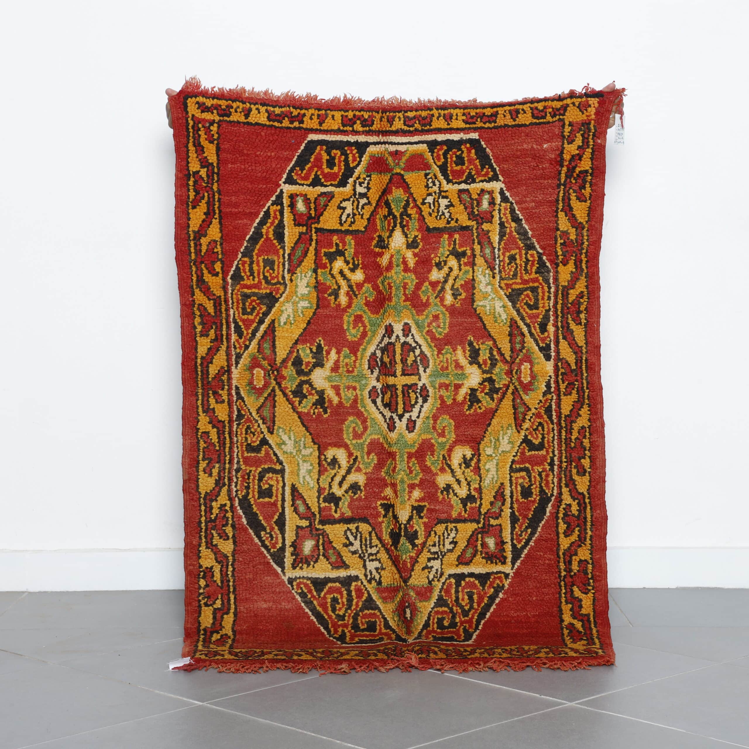 Red Moroccan Berber Glaoui Rug with Central Medallion