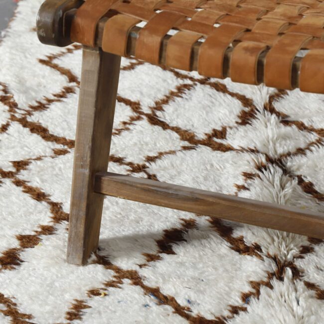 Large Handmade Moroccan Beni Ourain Rug with Classic Diamond Lattice - Image 6