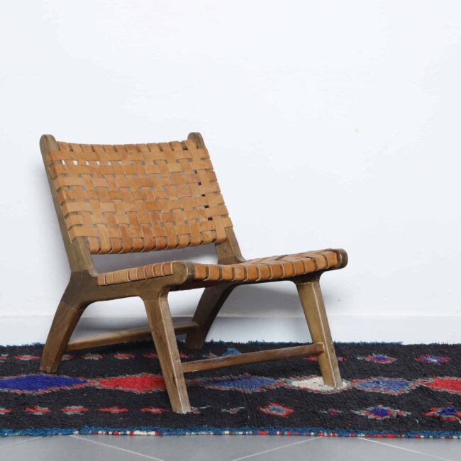 Dark Moroccan Beni Ourain Rug with Colorful Diamonds - Image 5