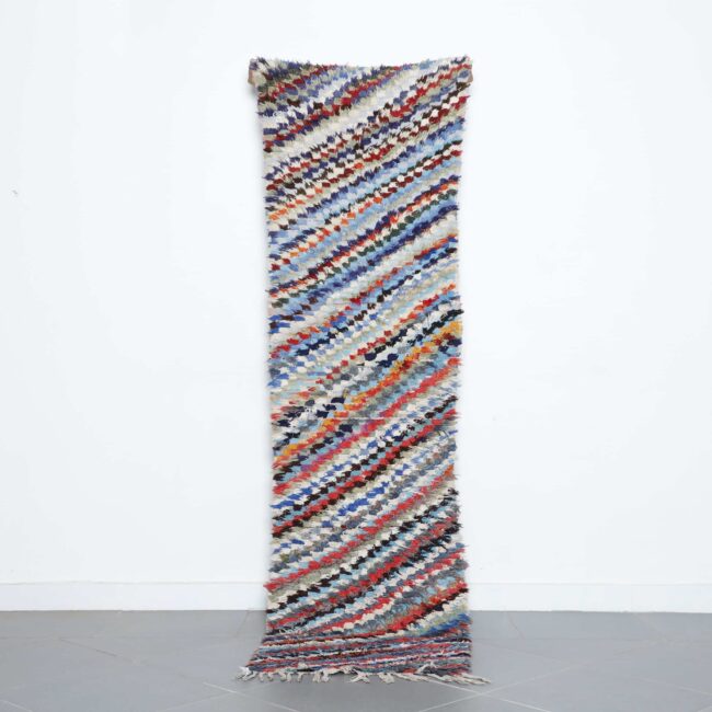 Colorful Moroccan Boucherouite Runner Rug