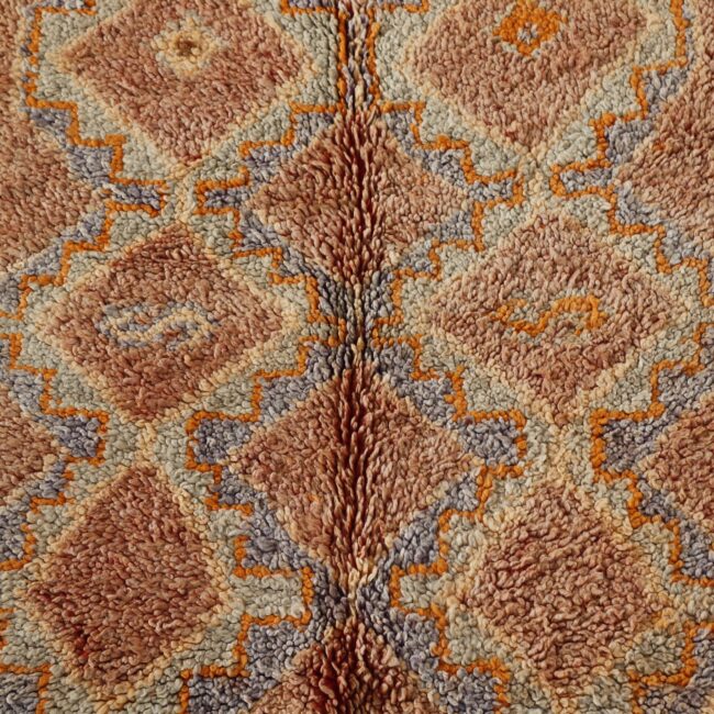 Moroccan Beni Ourain Rug with Diamond Lattice - Image 3