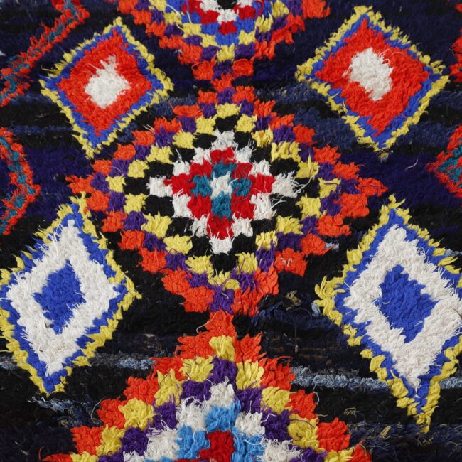Colorful Moroccan Azilal Rug with Diamond Motifs - Image 3