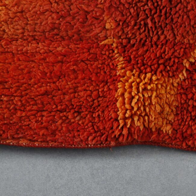 Handwoven Moroccan Beni Mrirt Rug with Terracotta Diamond Trellis - Image 5