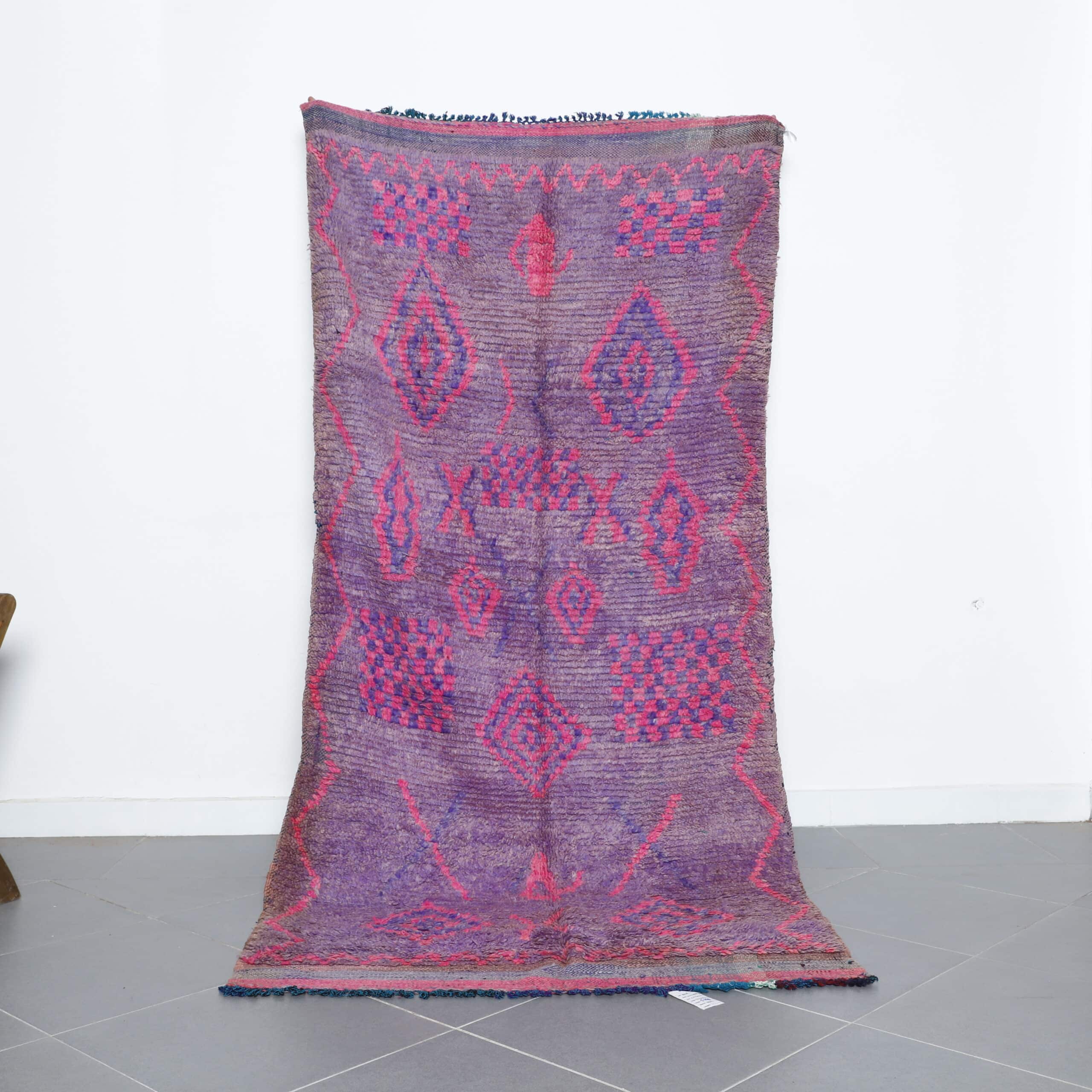 Colorful Moroccan Beni Ourain Rug with Geometric Motifs