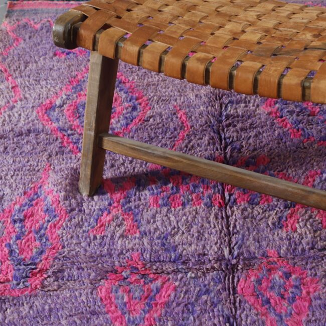 Colorful Moroccan Beni Ourain Rug with Geometric Motifs - Image 7