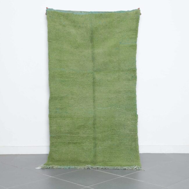 Handmade Green Moroccan Boujaad Rug