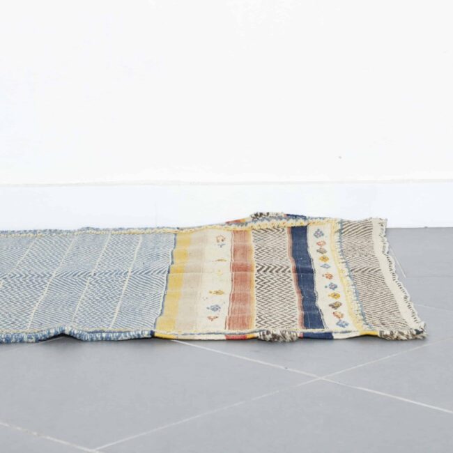 Colorful Moroccan Kilim rug with Geometric Stripes - Image 6
