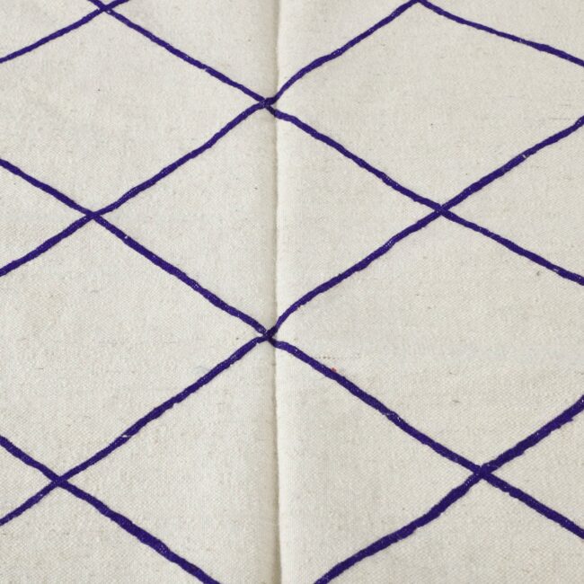 Handwoven Moroccan Beni Ouarain Rug with Diamond Lattice - Image 7