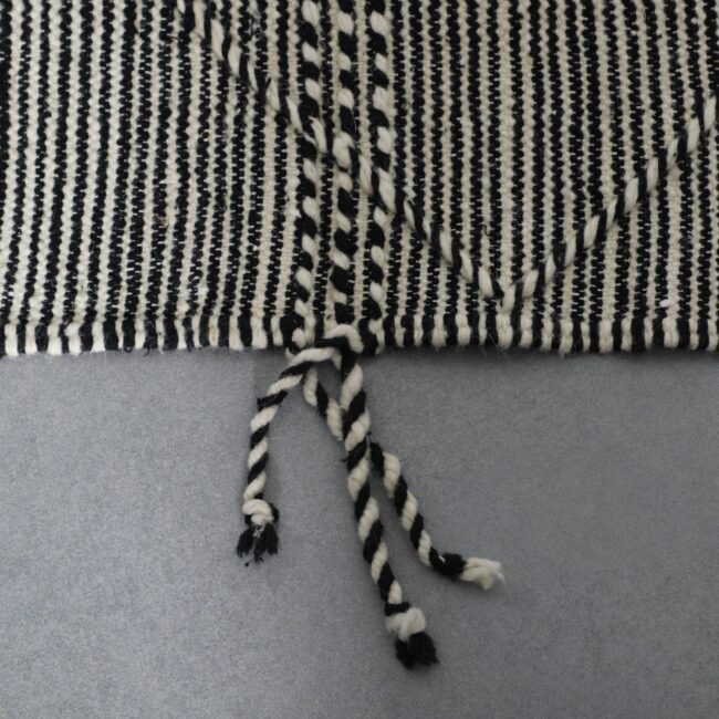 Classic Moroccan Zanafi Rug with Horizontal Stripes - Image 3