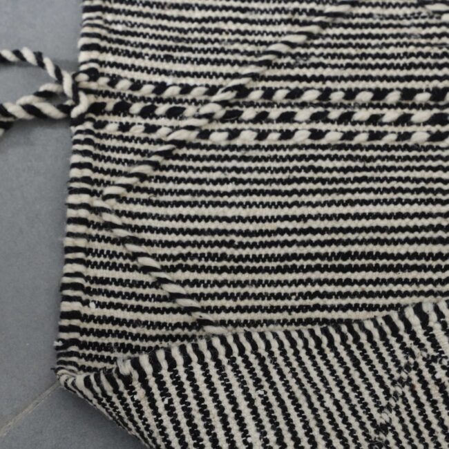 Classic Moroccan Zanafi Rug with Horizontal Stripes - Image 6