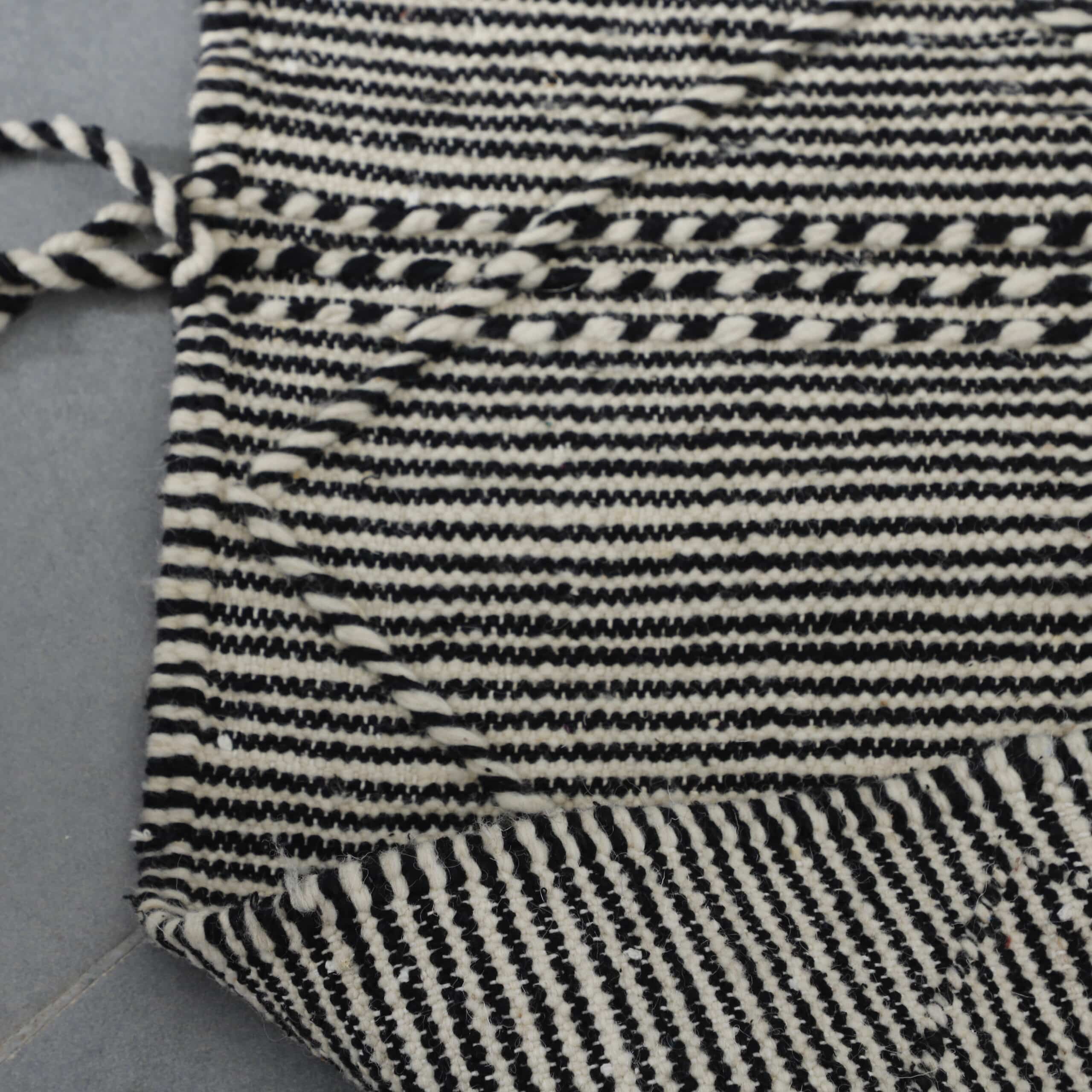 Classic Moroccan Zanafi Rug with Horizontal Stripes - Image 6