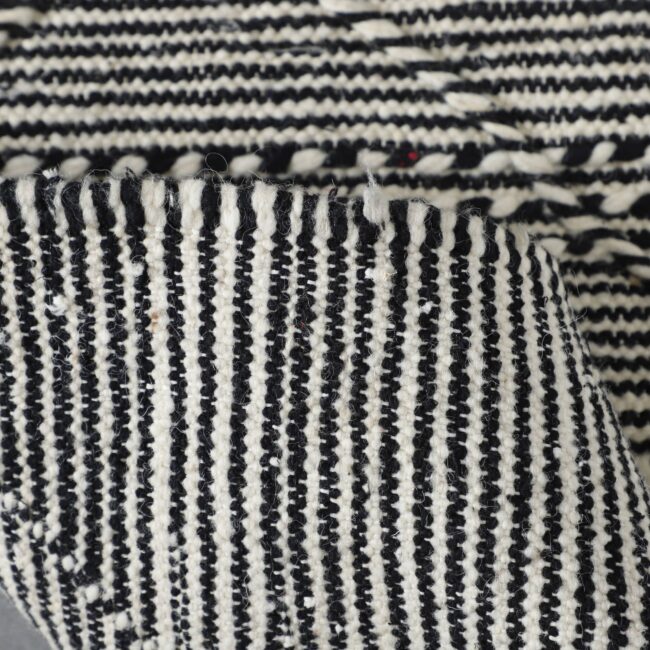 Classic Moroccan Zanafi Rug with Horizontal Stripes - Image 7