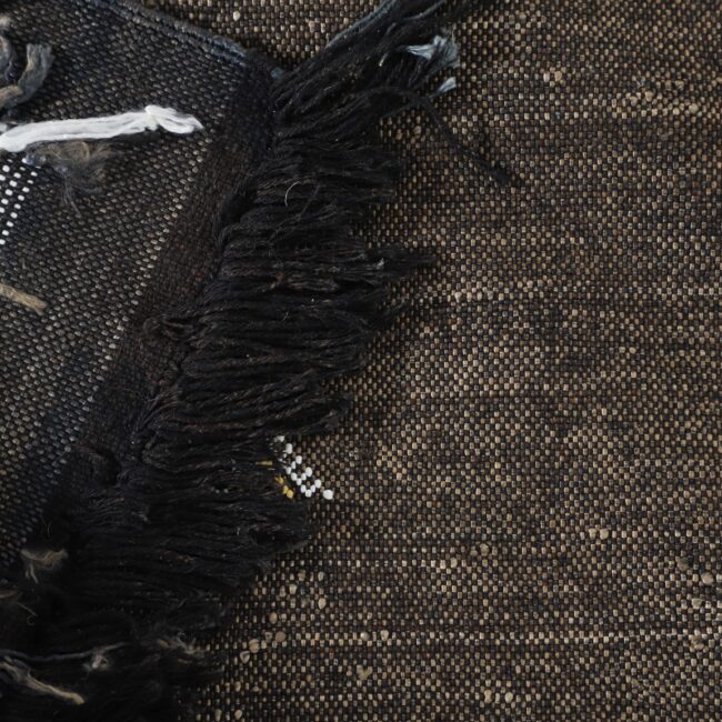 Dark Moroccan Kilim with Geometric Motifs - Image 6