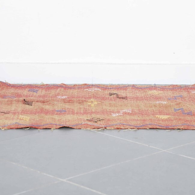 Moroccan Terracotta Cactus Silk Rug Handwoven Geometric - Image 7