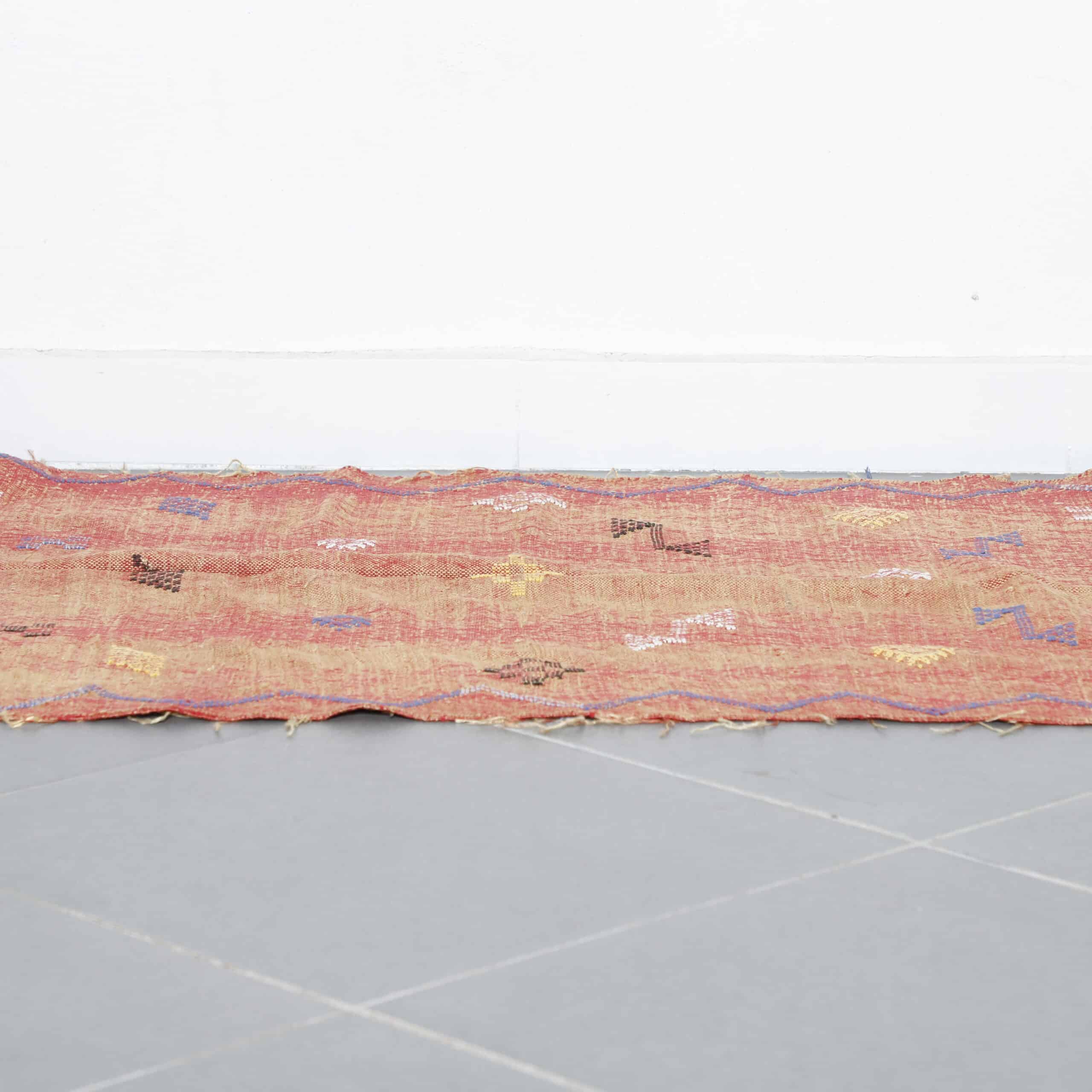 Moroccan Terracotta Cactus Silk Rug Handwoven Geometric - Image 7