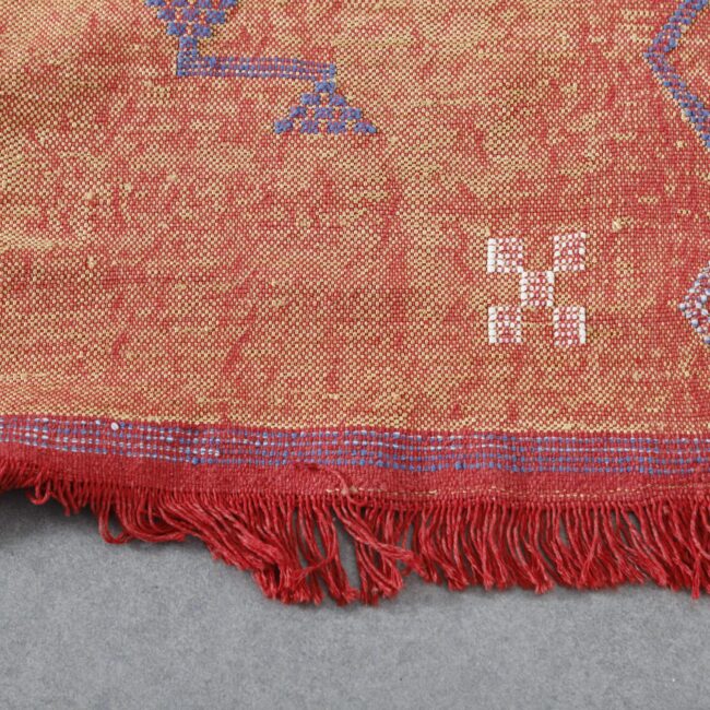 Moroccan Terracotta Cactus Silk Rug Handwoven Geometric - Image 4