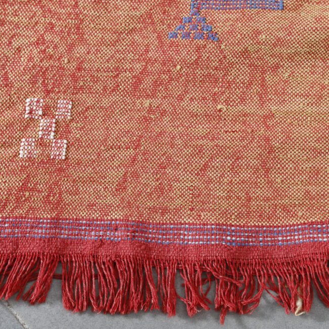 Moroccan Terracotta Cactus Silk Rug Handwoven Geometric - Image 5