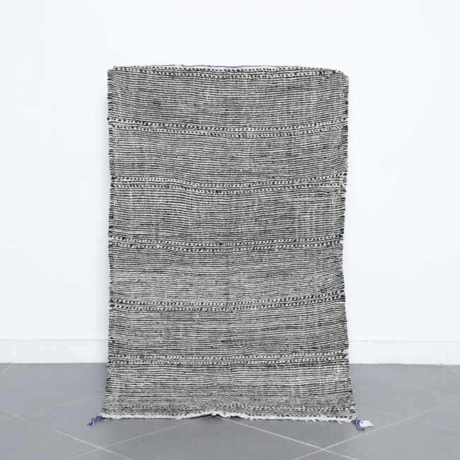 Classic Moroccan Zanafi Kilim with Horizontal Stripes