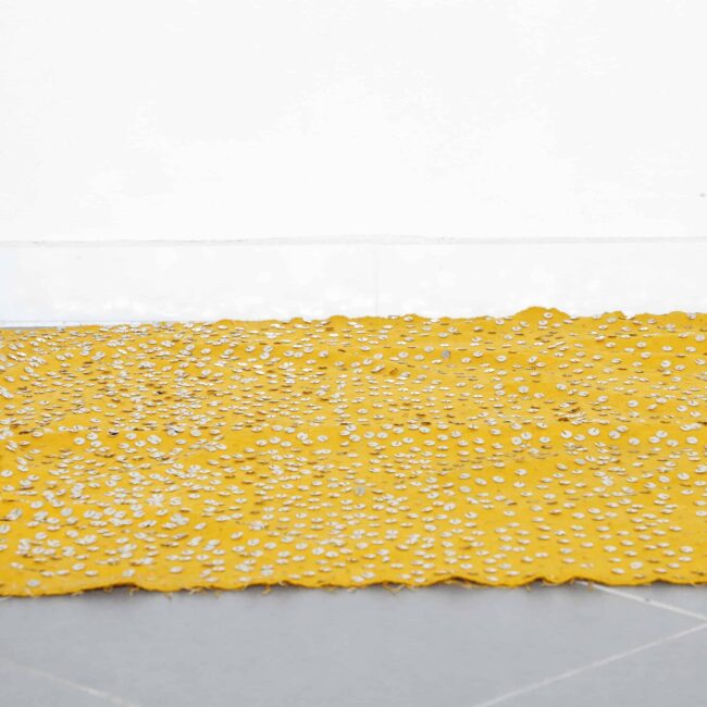 Golden Moroccan rug Handira with Sequins - Image 5