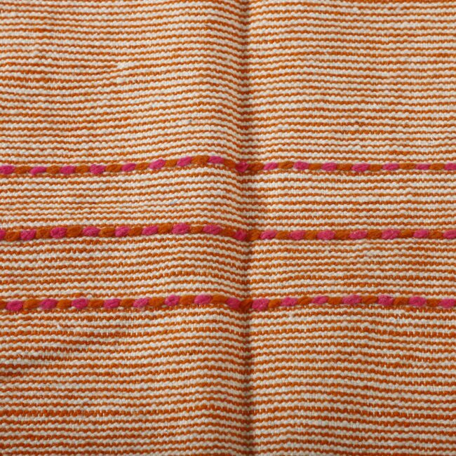 Terracotta Moroccan Kilim with Diamond Motif - Image 5