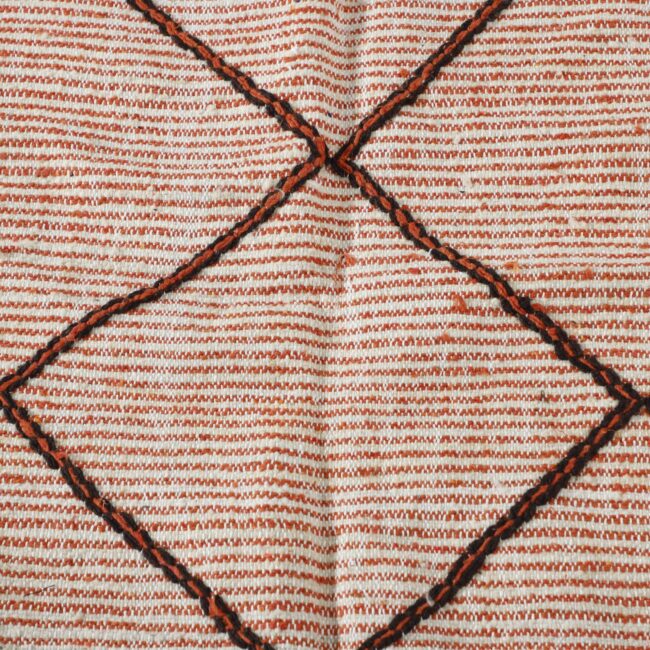 Terracotta Moroccan Kilim with Diamond Lattice - Image 4