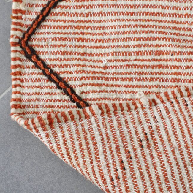 Terracotta Moroccan Kilim with Diamond Lattice - Image 5