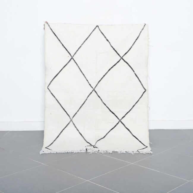 Moroccan Beni Ourain Rug with Diamond Lattice