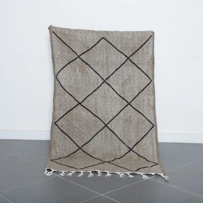 Classic Moroccan Beni Ourain Kilim with Diamond Lattice