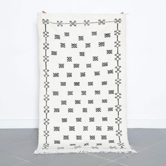 Classic Moroccan Beni Ourain Rug with Geometric Motifs