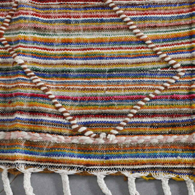 Colorful Moroccan Kilim with Diamond Lattice - Image 4