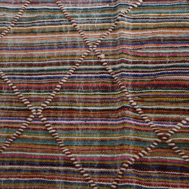Colorful Moroccan Kilim with Diamond Lattice - Image 3