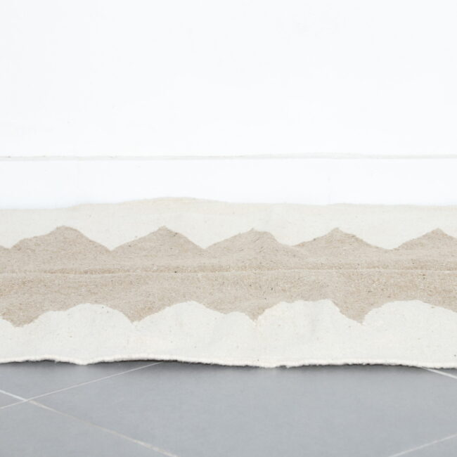 Neutral Moroccan Beni Ourain Rug with Zig-Zag Design - Image 5