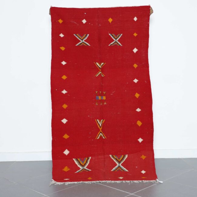 Vibrant Moroccan Rug with Symbolic Motifs