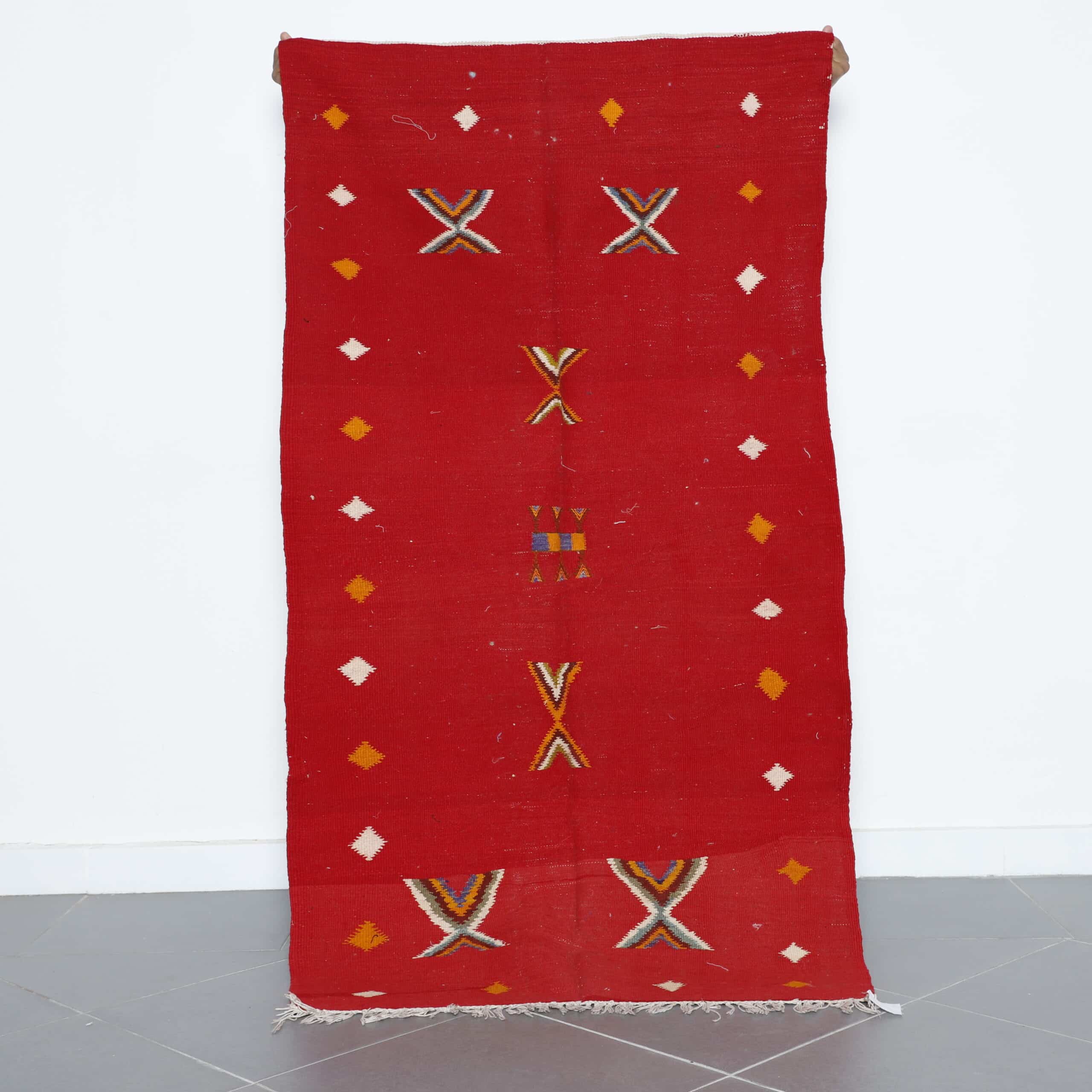 Vibrant Moroccan Rug with Symbolic Motifs