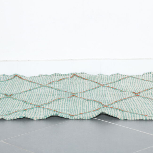 Mint Green Moroccan Kilim with Diamond Lattice - Image 5