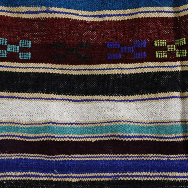 Colorful Moroccan Kilim with Horizontal Stripes - Image 3